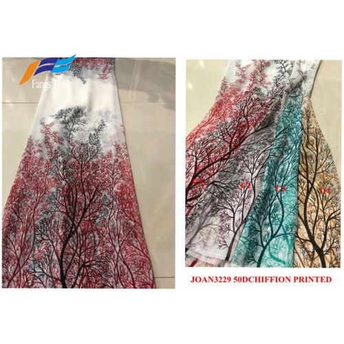 Polyester 50D Arab Chiffon Printed Abaya Dress Fabric